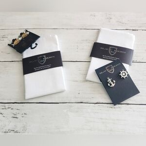 Men's Black Brown 1826/14th & Union Pocket Square/ Cufflinks/ Lapel Pins Bundle